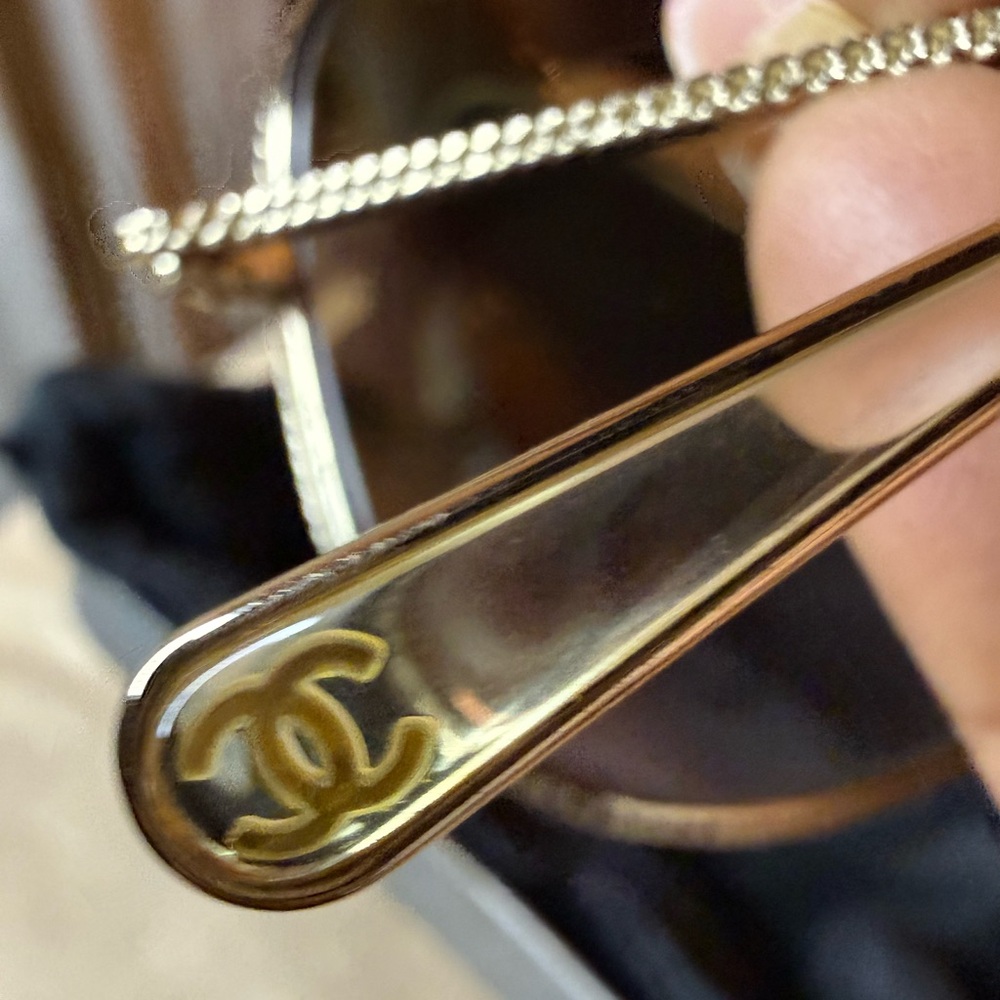 🔥🔥 RARE CHANEL VNTG CHAMPAGNE GOLD  METAL ROPE AVIATOR STYLE SUNGLASSES - Picture 6 of 16